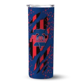 personalized philadelphia phillies star pop blue black skinny tumbler best selling.webp