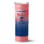 personalized philadelphia phillies swirl texture blue skinny tumbler best selling.webp