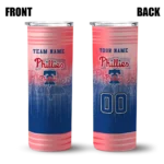 personalized philadelphia phillies swirl texture blue skinny tumbler best selling.webp