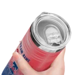 personalized philadelphia phillies swirl texture blue skinny tumbler best selling.webp