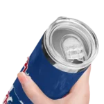 personalized philadelphia phillies torn band blue white skinny tumbler best selling.webp