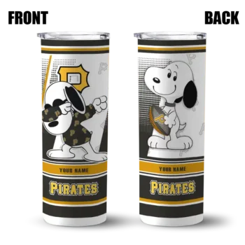 personalized pittsburgh pirates snoopy dog black white skinny tumbler fashion forward.webp