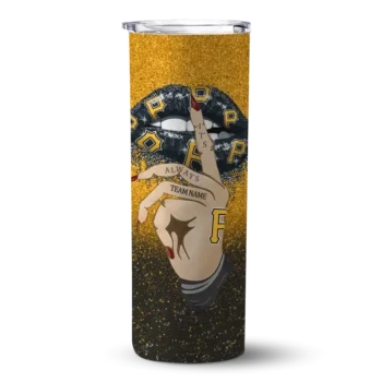 personalized pittsburgh pirates sparkle lips black skinny tumbler best selling.webp