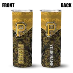 personalized pittsburgh pirates spiral burst print black skinny tumbler best selling.webp