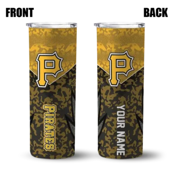 personalized pittsburgh pirates spiral burst print black skinny tumbler fashion forward.webp