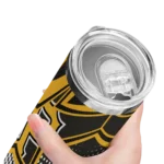 personalized pittsburgh pirates web stripes black white skinny tumbler best selling.webp