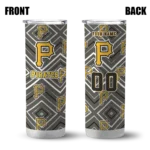 personalized pittsburgh pirates zipper leopard black skinny tumbler best selling.webp