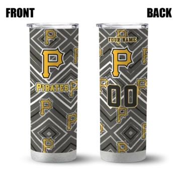 personalized pittsburgh pirates zipper leopard black skinny tumbler fashion forward.webp