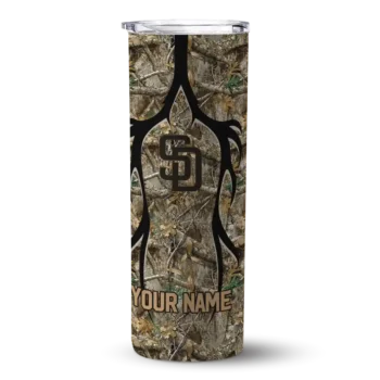 personalized san diego padres antler flow camo skinny tumbler best selling.webp