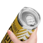 personalized san diego padres chevron stripes brown skinny tumbler best selling.webp