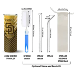 personalized san diego padres chevron stripes brown skinny tumbler best selling.webp