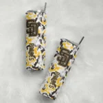 personalized san diego padres claw marks brown white skinny tumbler best selling.webp