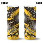 personalized san diego padres helmet clash brown skinny tumbler best selling.webp