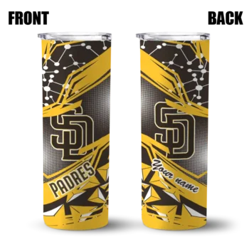 personalized san diego padres helmet clash brown skinny tumbler fashion forward.webp