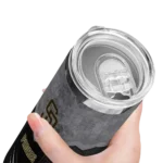 personalized san diego padres hexagon honeycomb brown black skinny tumbler best selling.webp