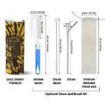 personalized san diego padres metallic grid brown skinny tumbler best selling.webp