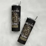 personalized san diego padres rose romance brown black skinny tumbler best selling.webp