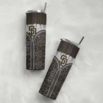 personalized san diego padres sparkle drip brown skinny tumbler best selling.webp