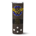 personalized san diego padres star cluster brown skinny tumbler best selling.webp