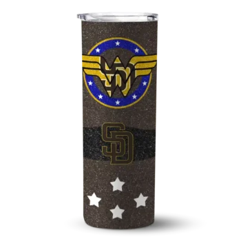 personalized san diego padres star cluster brown skinny tumbler best selling.webp