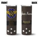 personalized san diego padres star cluster brown skinny tumbler best selling.webp