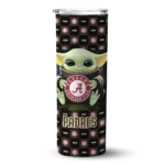 personalized san diego padres yoda cozy brown black skinny tumbler best selling.webp