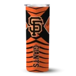 personalized san francisco giants camo texture orange skinny tumbler best selling.webp