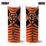 personalized san francisco giants camo texture orange skinny tumbler best selling.webp