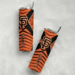 personalized san francisco giants camo texture orange skinny tumbler best selling.webp