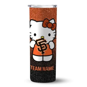 personalized san francisco giants hello kitty orange black skinny tumbler best selling.webp