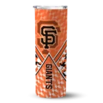 personalized san francisco giants monogram burst orange white skinny tumbler best selling.webp