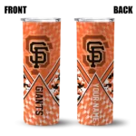personalized san francisco giants monogram burst orange white skinny tumbler best selling.webp