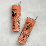 personalized san francisco giants monogram burst orange white skinny tumbler best selling.webp