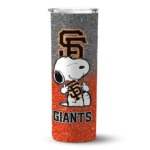 personalized san francisco giants snoopy attitude orange skinny tumbler best selling.webp