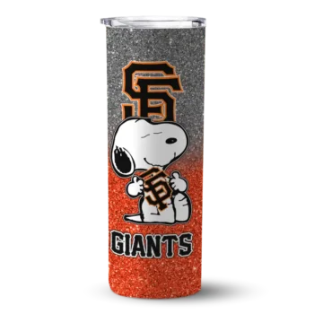 personalized san francisco giants snoopy attitude orange skinny tumbler best selling.webp