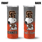 personalized san francisco giants snoopy attitude orange skinny tumbler best selling.webp
