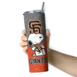 personalized san francisco giants snoopy attitude orange skinny tumbler best selling.webp