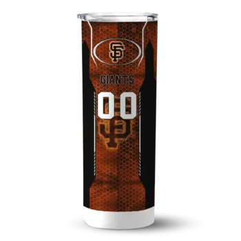 personalized san francisco giants stacked diamond orange skinny tumbler best selling.webp