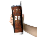 personalized san francisco giants stacked diamond orange skinny tumbler best selling.webp