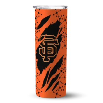 personalized san francisco giants star pop orange black skinny tumbler best selling.webp
