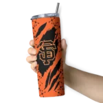 personalized san francisco giants star pop orange black skinny tumbler best selling.webp