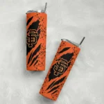 personalized san francisco giants star pop orange black skinny tumbler best selling.webp