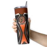 personalized san francisco giants superman emblem orange black skinny tumbler best selling.webp