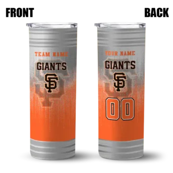 personalized san francisco giants swirl texture orange skinny tumbler fashion forward.webp