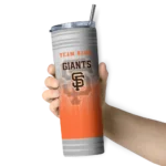 personalized san francisco giants swirl texture orange skinny tumbler best selling.webp