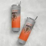 personalized san francisco giants swirl texture orange skinny tumbler best selling.webp