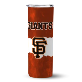 personalized san francisco giants torn band orange white skinny tumbler best selling.webp