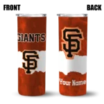 personalized san francisco giants torn band orange white skinny tumbler best selling.webp