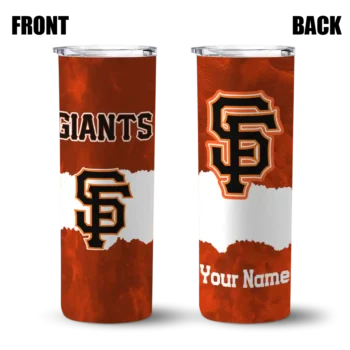 personalized san francisco giants torn band orange white skinny tumbler fashion forward.webp