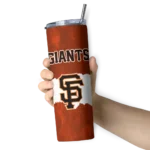 personalized san francisco giants torn band orange white skinny tumbler best selling.webp